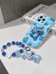 Disney Has Authorized, Phone Case - Chain Set, The Stitch Lilo & Stitch 3D Phone Case Plus A Silicone 3D Stitch Bracelet With Metallic Ring Removable Bracelet, Stitch And Angel Pattern, Compatible With Iphone17/16/15/14/13/12/17/XS/XR/X Plus Pro Max, A Stylish Cartoon Phone Case, The Perfect Gift Choice, Phone Protection, Durable Phone Cover, Great Gift For Friends And Family. - 白色 - 查看 7