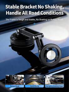 Upgraded 360° Rotating Magnetic Car Phone Holder – Suitable For All Car Models, Rotatable Foldable Multi-Angle Mechanical Arm Design And Adjustable Phone Mount – Suitable For Desk, Car Dashboard, Glass Surface And More / Strong Magnetic Suction Force, Includes Magnetic Attraction Components, Comes With Accessories (Magnetic Plate*1 + Suction Cup Auxiliary Pad*1) - A - View 4