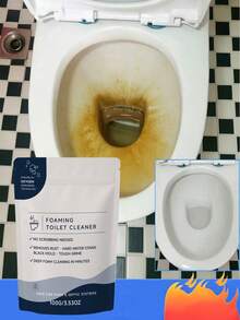 Toilet Foam Cleaner, Bathroom Cleaner, Foam Toilet Cleaning Powder, Removes Limescale And Loose Stains, Eliminates Odors, Foam Toilet Cleaner Can Remove Limescale And Help Loosen Stains, While Keeping Your Toilet Fresh, Removes Limescale And Helps Loosen Stains, While Keeping Your Toilet Fresh, Observe The Foam Working - Millions Of Bubbles Change Color While Cleaning, Let The Foam Sit For 5 Minutes, Results May Vary Depending On Toilet Design, For Stubborn Stains, Use A Brush - Shape - View 3