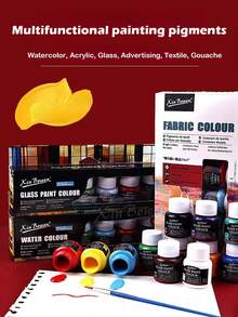 12 Colors Fabric & Glass Paint Set (25ml/Bottle) - Acrylic Craft Paint, Suitable For DIY Clothing, Tumblers, Canvas Art - Sets - View 8
