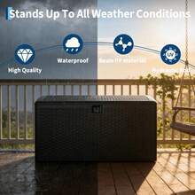 Studyset Multi-Purpose Resin Deck Box, Lockable Water Resistant Storage Box, Ideal For Indoor, Backyard, Patio And Poolside Organizing - B - View 3