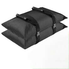 2 piezas de bolsas de arena negras impermeables y a prueba de viento con 2 bolsas transparentes, bolsas de peso base portátiles universales de tela Oxford para camping al aire libre - Negro - Ver 7