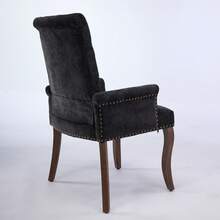 69 Cm Dining Chairs In Chenille For Kitchen And Dining Room - 深灰色 - 查看 6