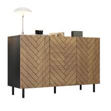 Aparador 120 cm Natural de Particle Board con almacenamiento - Natural - Ver 7