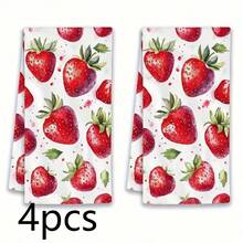 Serviettes de cuisine imprimées de fruits, serviettes de table décoratives résistantes aux plis, impression plate 2D. Super absorbantes, lavables en machine, idéales pour le nettoyage de la cuisine, la décoration quotidienne de la maison & option de cadeau. - Multicolore - Voir 12