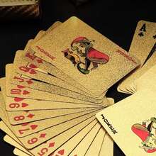 1 Paquet - Cartes à jouer en plastique PVC doré, imperméables, résistantes aux plis, épaissies, durables, cartes à jouer dorées cool - Choix idéal pour les cadeaux de Noël, Halloween, Thanksgiving et les soirées de jeux. À la mode et durable, choix parfait pour les cadeaux de voyage pendant les vacances. Jeux de fête et fournitures pour événements. Pratique et pratique, robuste et durable. Fournitures de festival et de fête, beau et pratique. - Multicolore - Voir 6