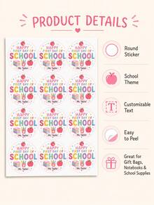 10/20/30/40/50pcs Customized Stickers, Personalized Text, Suitable As Personalized Gifts, Applicable For Back To School, Anniversary, Birthday, Valentine's Day, Father's Day, Mother's Day, Graduation, Wedding, Housewarming And Home Decor, Back To School Gifts - Multicolor - View 4