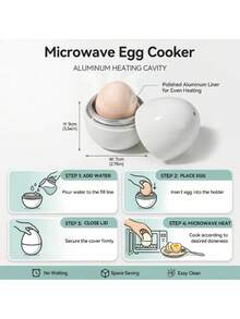 2pcs/Set (Tray + Lid) Latest Microwave Egg Cooker, Portable Aluminum Egg-Shaped Steamer, Creative Egg Cup, Egg Yolk Separator, Soft/Hard Boiled Egg Maker, Compact Design For Quick Breakfast, Suitable For Fitness Enthusiasts, Office, Dorm - Multicolor - View 10