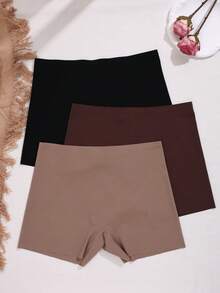 3pcs Comfortable Elastic Seamless Breathable No-Trace Boxer Briefs - Multicolor - View 5
