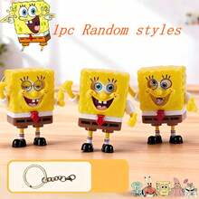SpongeBob SquarePants 1pc Cute FaceChanging Keychain,Cartoon PVC Pendant, Stylish Decor For Backpack & Car Key,Fun Character Doll Collectible.Versatile Ornaments For Home And Office,Wonderful Presents For Birthday, Holiday,Graduation And Party Use.(Random Style) - Multicolor - View 13