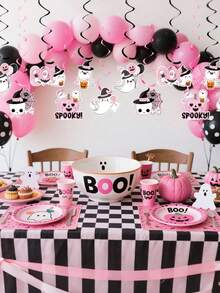 12 pezzi/2 pezzi Ghirlanda appesa a spirale rosa per Ognissanti, Decorazione appesa a spirale rosa Every Spooky Happy Booday, Decorazione per festa di Ognissanti con Little Boo Ghost, Ghirlanda a spirale per soffitto con fantasmi, Forniture per festa di nascità, feste di compleanno e bomboniere - A - Visualizzare 5