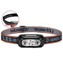 1/2pcs Ultra Bright Wave Sensor USB Rechargeable Mini LED Headlight, Rechargeable LED Headlamp With Motion Sensor Function, Suitable For Hiking, Camping, Running And Night Fishing - Black - View 4