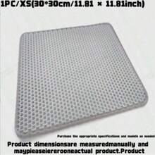 1pc Double Layer Cat Litter Mat, Washable Single Opening Litter Trapping Mat - Grey - View 12