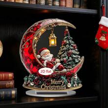 New Moon Santa Claus 2D Acrylic Home Living Room Study Desktop Ornament Holiday Atmosphere Decoration - 1PC - View 2