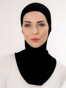 1 pieza Cubierta elástica de mentón de unicolor para mujer, bufanda para el cuello, esencial para la playa, vacaciones, accesorios y viajes - Café integral - Ver 5