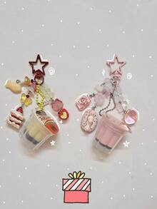 1pc Super Cute Pudding Jelly Keychain, Handmade Aesthetic Design, Y2K - Bags - View 2