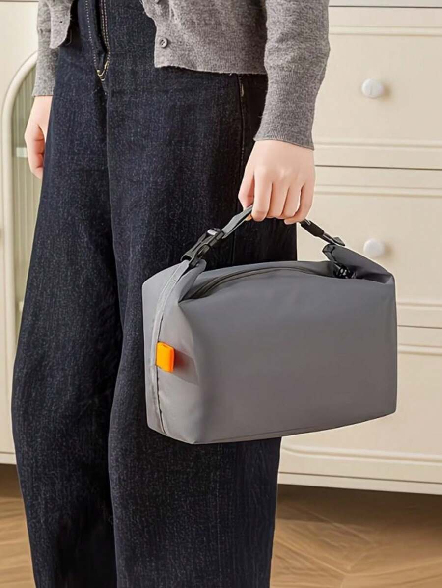1pc Minimalist Insulated Lunch Box Bag, Multi-Functional Handheld Bento Bag, Waterproof & Wear-Resistant Storage Bag For Office, School And Outdoor Picnic, Large Capacity Travel Essential For Office Workers And Students - Multicolor - View 1