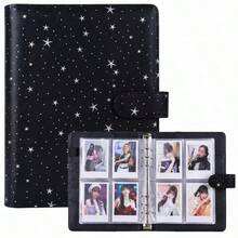 1 Set Candy Color A5 Photo Album With 25pcs 4-Slot Photo Card Pages, 6-Ring Binder, PU Leather Cover, Collection Album Suitable For Home And Office Use, Perfect For Organizing Family Photos - A - View 4