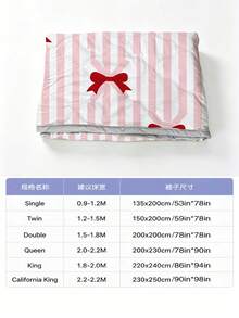 1 pieza Manta ultra suave y refrescante - Ropa de cama ligera para todas las estaciones, con patrón de lazo de moda, 100% poliéster, lavable a máquina, adecuada para cama individual/doble, hotel, camping y decoración del hogar, ropa de cama de lujo de grado hotelero | Diseño moderno cosido - Multicolor - Ver 2