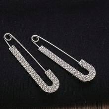 Shiny Rhinestone Safety Pin - Multicolor - View 4