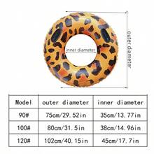 Large Adult Inflatable Pool Float With Handles - Leopard Print Shaped Inflatable Swim Ring, Can Be Used As Photo Prop And Party Decoration, Suitable For Pool Party, Lake, Beach, Adult Summer Outdoor Beach Pool Essential - Multicolor - View 13