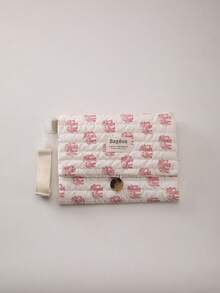 1 pieza Bolsa organizadora colgante plegable acolchada con diseño de oso, bolsa de almacenamiento de múltiples compartimentos para bebé y madre - Multicolor - Ver 14