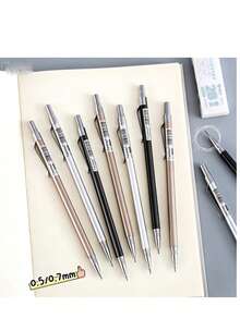 1支極簡自動鉛筆 0.5mm 點擊式鉛筆 學生文具 0.7mm 低重心自動鉛筆禮品，舒適握感（隨機顏色） - 彩色 - 查看 5