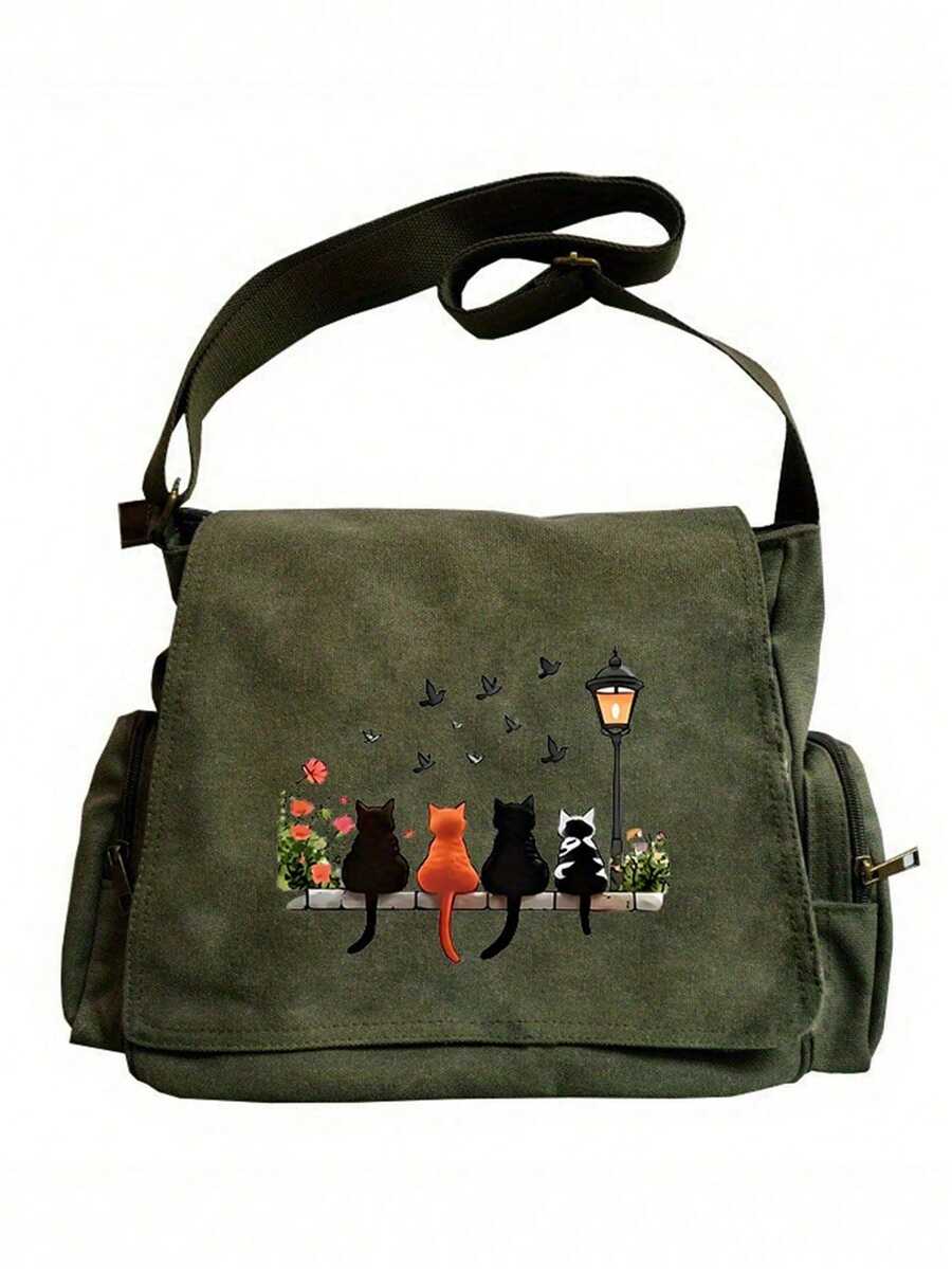 Bolso bandolera versátil para mujer, bolso de hombro de moda para todas las estaciones - Verde militar - Ver 1