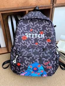 1個史迪奇時尚兒童背包 Disney 超輕卡通書包 多功能收納旅行配件包 拉鍊開合 適合禮物、派對、開學季必備 - 彩色 - 查看 16