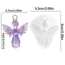 One Silicone Resin Mold For An Angel Pendant, DIY Epoxy Resin, Clay, And Plaster Candle Holder Mold, With Hanging Hole, Suitable For Keychains And Jewelry Making. - Angel Pendant Mold - View 4