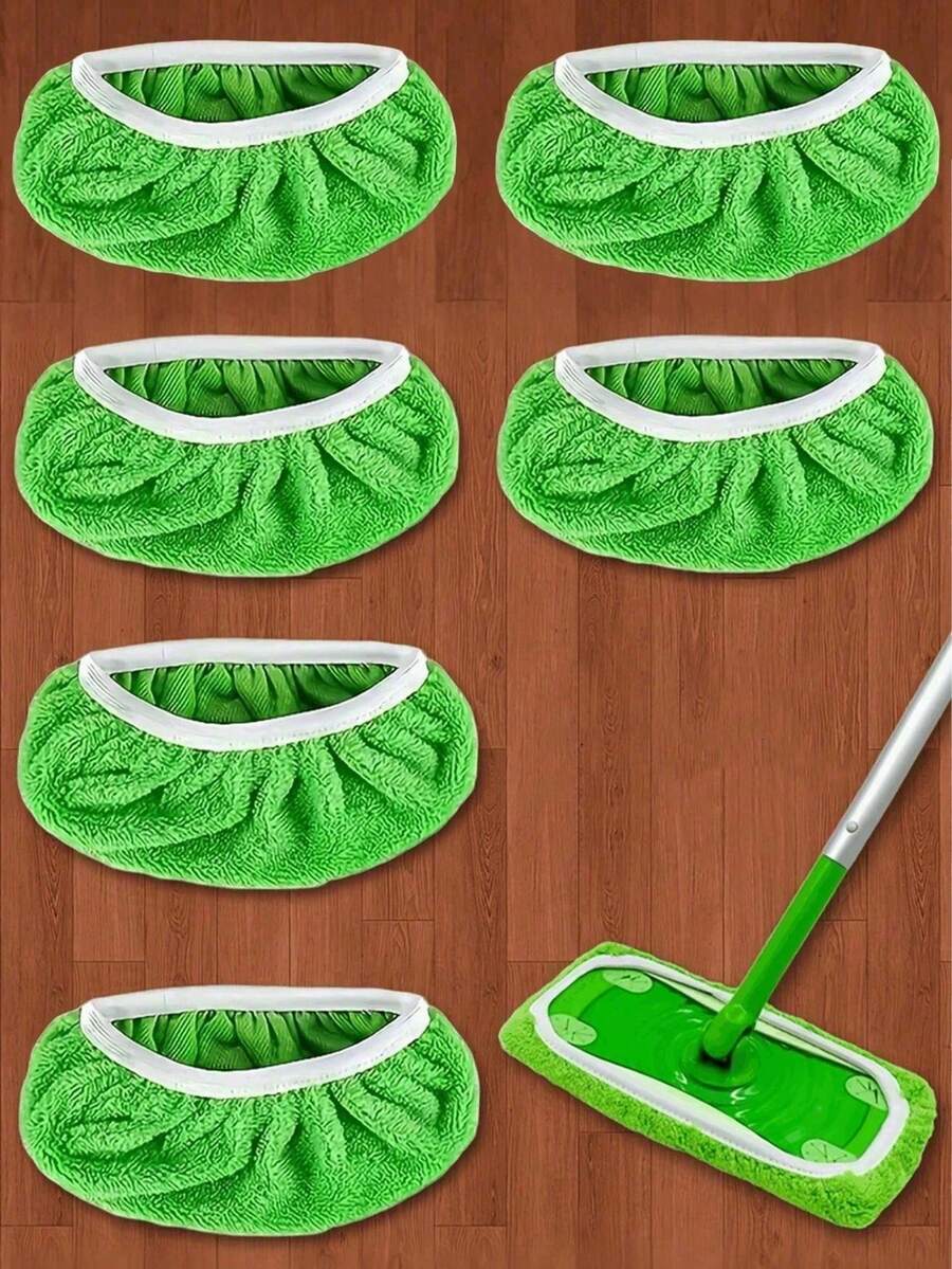 1/2/3/4/5/6/8/10/12pcs Reusable Flat Mop Replacement Pads, Soft Microfiber Mop Head Refills, Suitable For Kitchen, Bathroom, Bedroom, Living Room And Other Home Cleaning, Back To School Cleaning Essentials