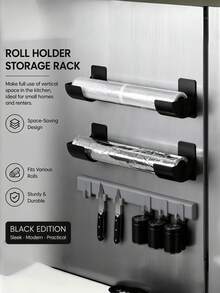 4pcs Hole-Free Trash Bag Storage Rack, Adjustable Spacing Kitchen Storage Rack, Suitable For Trash Bags, Plastic Wrap, Umbrellas, Rolling Pins Storage, Kitchen Shelf, Sink Storage Rack, Closet Kitchen Organizer, Kitchen Storage And Organization - A - View 7
