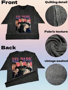 Camiseta de estilo vintage, ultra suave y duradera, modelo negro de talla grande.Esta camiseta de manga corta presenta un estampado de Jay Park, lo que la convierte en el regalo perfecto par - Negro - Ver 5