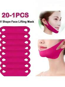 6PCS Face Lifting Straps, V-Line Firming Bands For Double Chin Removal. Gel Shaping Masks For Facial Care, Smooth Fine Lines, Improve Skin Condition. Suitable For Home Use, Sleeping, Sports And Yoga. - Multicolor - View 4