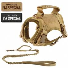 Tactical Cat Vest Leash Set, Includes 2 Patches, Escape-Proof Cat Leash Set, Adjustable Soft Mesh Large Cat Vest, With Rubber Handle For Easy Control - Multicolor - View 11