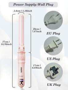 CRASTS 32mm Automatic Curling Iron, Dual-Use Curl And Straighten Hair Styler, Fast Heating, Adjustable Temperature, Large Wave Styling Curling Clip - Pink - View 4