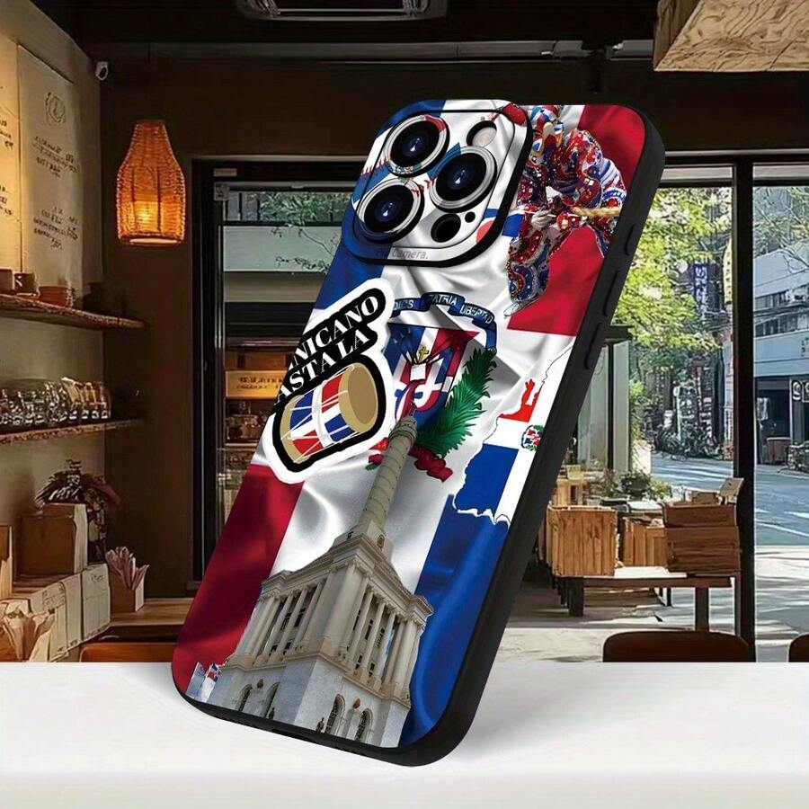 Fresh And Minimalist Summer Collage Design Featuring The Dominican Republic Flag. Shockproof Phone Case With A Matte Finish For Models (16E, 16, 16PRO, 15, 14, 13, 12, 11, Plus, Pro, Max, 7, 8, SE, XS, XS MAX, 7P, 8P). Perfect As A Birthday, Easter, Or April Fool's Day Gift For Friends, Family, Girlfriend, Or Boyfriend. - 樣式 1 - 查看 1