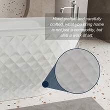 59'' Acrylic Freestanding Bathtub With Unique Diamond Pattern Design: Spacious Oval Shape,  Gloss White Finish,  Overflow And -Up Drain CUPC Certificate-XY579964 - Multicolor - View 7