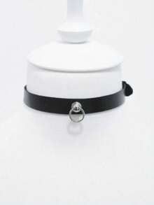 1 pièce Collier punk mode femme, super cool, individualité gothique, en cuir PU, pour le port quotidien, les vacances, Noël, le cosplay et les costumes - Noir - Voir 3