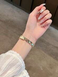 1pc Women's High-End Diamond Inlaid Metal Watch Band, Suitable For 38/40/41/42/44/45/46/49mm Ultra/SE/Series 10/9/8/7/6/5/4/3/2/1 - Gold - View 4