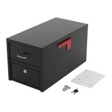 Post Mount Mailbox, Heavy Duty Lockable Mail Box, Metal Parcel Drop Box For House Outside - AS SHOWN - View 4