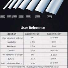 1pc Electroplated Phantom Color/Silver Car Decorative Strip, Bumper Anti-Scratch Strip, Universal Fit - Silver - View 12