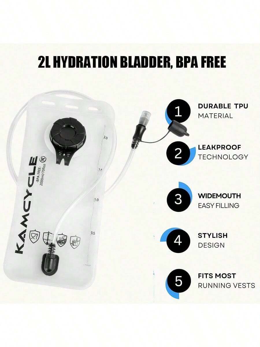 2L 水袋,2L 大口徑水儲水袋,防漏軍用儲水袋,適用於騎行、徒步、露營、單車、跑步 - 只有水袋 - 查看 1