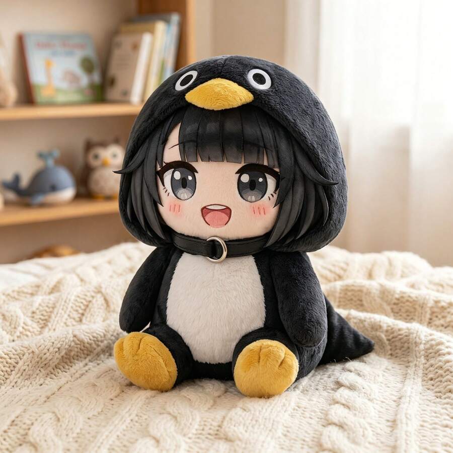 25cm/9.84英吋可愛Gugu Gaga電影風絨毛企鵝玩偶，柔軟填充動物娃娃，粉絲生日禮物，創意兒童生日派對禮物，女孩房居家裝飾，遊戲收藏品，適合開學驚喜與房間創意裝飾
