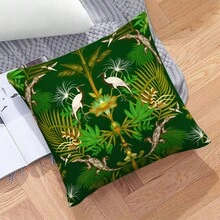 1個沙發抱枕套，尺寸45*45公分，動物與植物圖案印花，居家裝飾首選（不含枕芯） - 彩色 - 查看 4