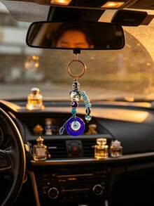 1pc Women's Evil Eye Pattern Hamsa Hand Pendant Fashion Keychain, Used For Key Decoration, Car Accessories, Bag Charm, School Cute Gothic Y2K Style Bag Accessory, Lanyard With ID Holder, Car Accessories, Bag Charm, Perfect Gift For Mother, Father, Graduate And Teacher - Multicolor - View 4