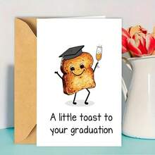 1PC-Graduation Blessing Card With Envelope "Cheers To Your Graduation", Congratulations Card, Graduation Gift Card, Ideal Graduation Gift For Anyone - A - View 1
