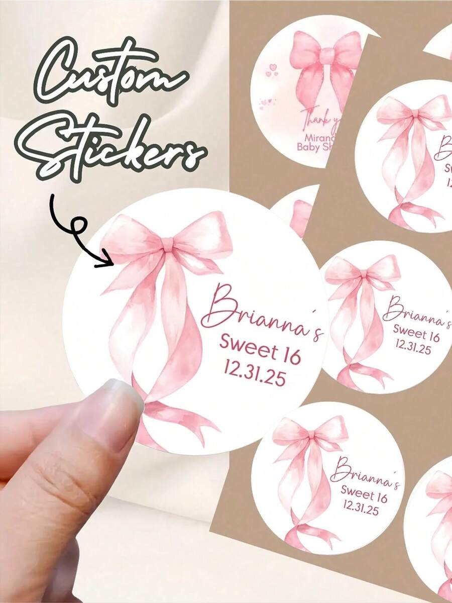 24pcs Personalized Address Labels, Personalized Wedding Address Labels, Custom Return Address Stickers, Suitable For Cards, Envelopes, Waterproof, Oil-Proof, Transparent Stickers, Multi-Functional Decorative Unique Stickers - Multicolor - View 1