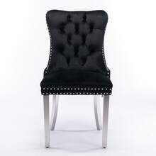 Set de 2 Sillas de comedor 65 cm de Velvet para cocina y salon - Negro - Ver 2