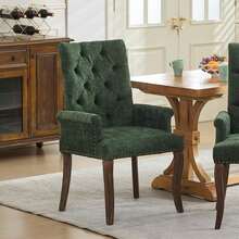 69 Cm Dining Chairs In Chenille For Kitchen And Dining Room - 橄欖綠 - 查看 1